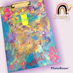 Just hand crafted this Encanto inspired resin clipboard. Handmade from scratch.